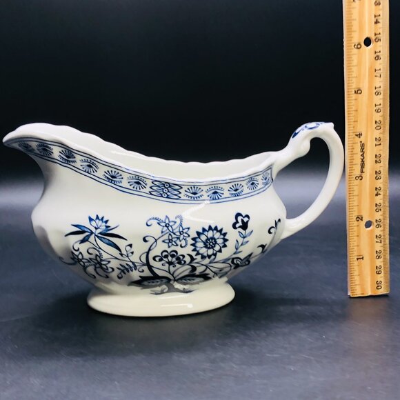 Vintage 60s Classic JG Meakin England BLUE NORDIC Sauce Gravy Boat - Picture 11 of 11